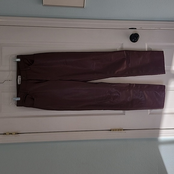 Abercrombie & Fitch size 28 Vegan Leather Brown Pants - Picture 5 of 9